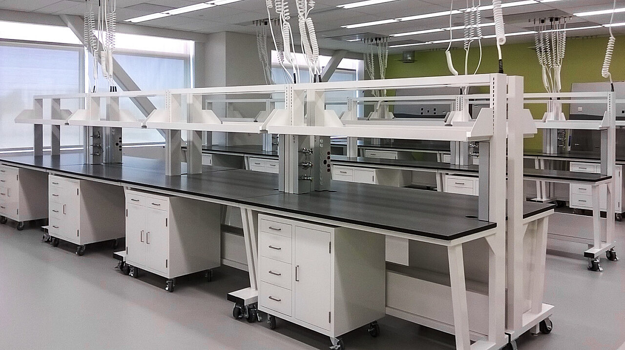 image of science lab space with no people