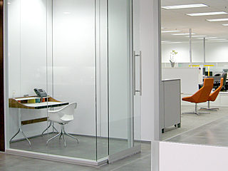 LA Mirada space with private workspace with glass walls
