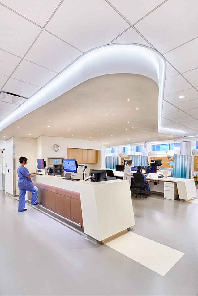 Nurse station at Hospital nurse station at Cedars-Sinai
