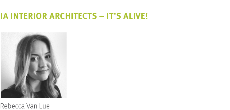 NeoCon 2018 trend It's Alive Biophilia by IA Interior Architects Rebecca Van Lue