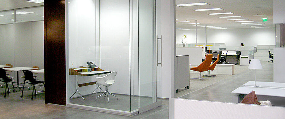 LA Mirada space with private workspace with glass walls